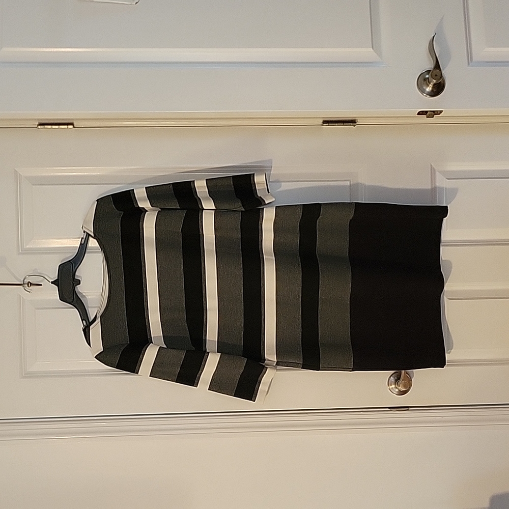 Black striped dress